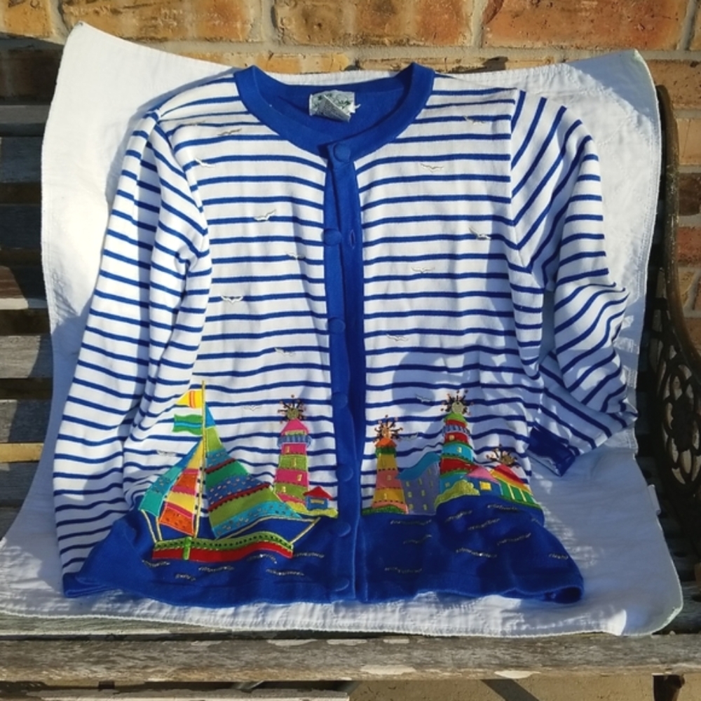 Quacker factory nautical sweater  M ladies